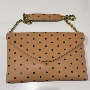 J. Crew Polka Dot Tan Clutch Bag